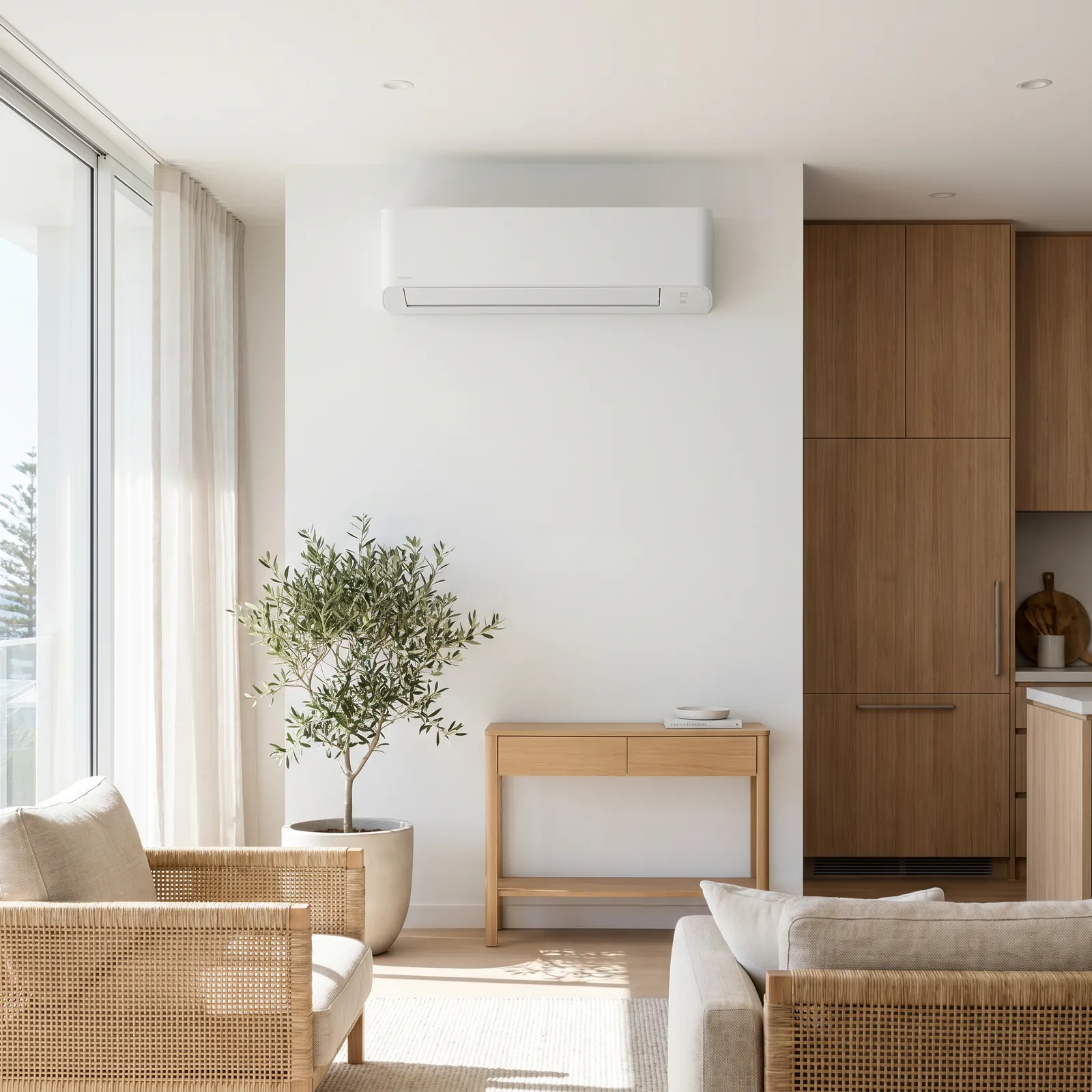 Ducted air conditioning vent in a coffered ceiling